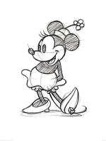 Kunstdruk Minnie Mouse - Sketched Single 60x80cm - thumbnail