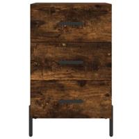 Nachtkastje 40x40x66 cm bewerkt hout gerookt eikenkleurig - thumbnail