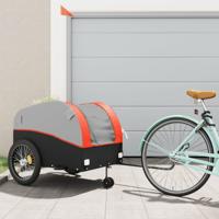 VidaXL Fietstrailer 45 kg ijzer zwart en oranje - thumbnail