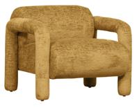 WOOOD Fauteuil 'Lenny' Structure Velvet, kleur Goudgeel - thumbnail
