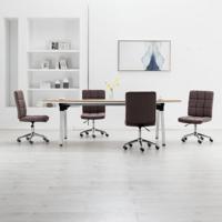 vidaXL Eetkamerstoelen 4 st stof taupe - thumbnail
