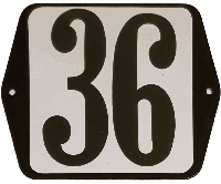 Huisnummer naambordje standaard 15x12 cm nummer 36 - Warentuin mix - thumbnail