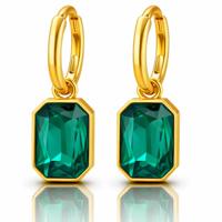 Cilla Jewels Oorringen Goudkleurig Groen Kristal - thumbnail