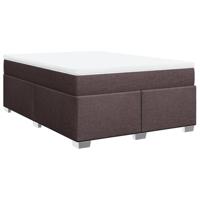 Boxspring met matras stof donkerbruin 160x200 cm - thumbnail