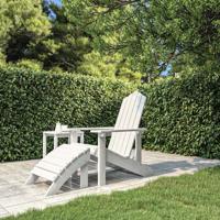Tuinstoel Adirondack met voetenbank HDPE wit - thumbnail