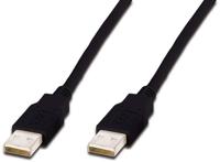 Digitus AK-300100-018-S USB-kabel USB 2.0 USB-A stekker, USB-A stekker 1.80 m Zwart - thumbnail