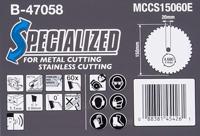 Makita Accessoires Cirkelzaagblad RVS/Staal | Specialized 150x20x1,1 60T 0g - B-47058 B-47058 - thumbnail