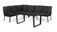Liv lounge dining set links black met dining tafel marble black 150 x 90 cm Tierra Outdoor - Tierra outdoor - thumbnail