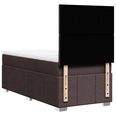 Boxspring met matras stof donkerbruin 90x200 cm - thumbnail