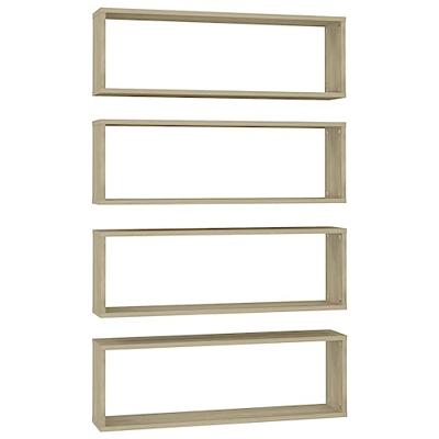 VidaXL Wandschappen kubus 4 st 80x15x26,5 cm bewerkt hout sonoma eiken