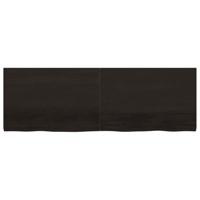 Wandschap 180x60x4 cm behandeld massief eikenhout donkergrijs - thumbnail