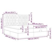 Ottoman bed met matrassen en LED's 180x200cm fluweel zwart - thumbnail