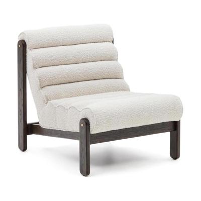 Kave Home Fauteuil 'Magira' Bouclé en eikenhout