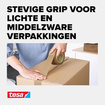 tesa STANDARD ecoLogo® 58292 Pakband Bruin (l x b) 50 m x 50 mm 3 stuk(s)
