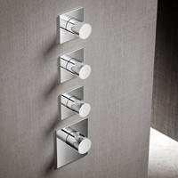 Hotbath Mate Afbouwdeel High Flow 3 Stopkranen Vierkant Geborsteld Nikkel - thumbnail