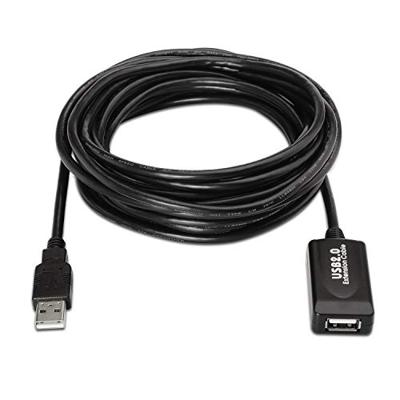 AISENS A101-0019 USB 2.0 verlengkabel met versterker (10 m, geavanceerde chipset), zwart