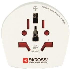 Skross 1.500225-E Reisstekker CA W to UK (BS)