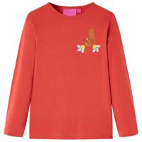VidaXL Kindershirt met lange mouwen 92 roodbruin - thumbnail