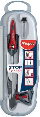Maped passer Stop System, 3delige passerdoos met 1 passer Stop System, 1 universeel inzetstuk, 1 kokertje