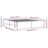 Bedframe bewerkt hout metaal sonoma eikenkleurig 200x200 cm - thumbnail