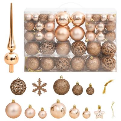 VidaXL 111-delige kerstballenset polystyreen roségoud