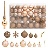 VidaXL 111-delige kerstballenset polystyreen roségoud - thumbnail