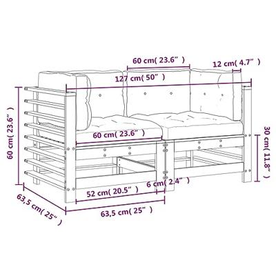 Hoekbanken 2 st met kussens gempregneerd grenenhout - thumbnail