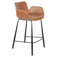 Zuiver Barstoel 'Brit' PU leder (zithoogte 68cm) - thumbnail