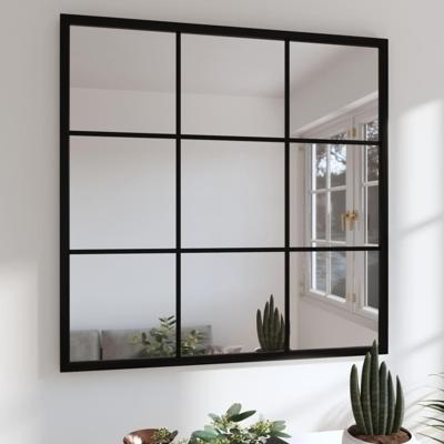 VidaXL Wandspiegel 60x60 cm metaal zwart VidaXL Wandspiegel 60x60 cm metaal zwart