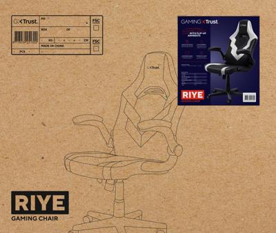 Trust GXT 703W RIYE Universele gamestoel Zwart, Wit