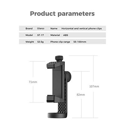 Ulanzi ST-17 360º Draaibare Telefoonhouder voor statief met Cold Shoe Mount - thumbnail