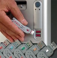 Lindy 40452 USB Port Blocker - Pack 4, Colour Code: Blue - thumbnail