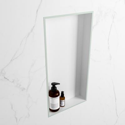 MONDIAZ EASY Nis 59,5x29,5cm in solid surface kleur Greey | Talc. 1 vak geschikt voor in- of opbouw MONDIAZ EASY Nis 59,5x29,5cm in solid surface kleur Greey | Talc. 1 vak geschikt voor in- of opbouw