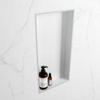 MONDIAZ EASY Nis 59,5x29,5cm in solid surface kleur Greey | Talc. 1 vak geschikt voor in- of opbouw - thumbnail