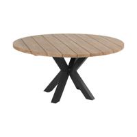 Hartman Ronde Tuintafel 'Stephanie' Teakhout, 150cm, kleur Naturel/Zwart - thumbnail