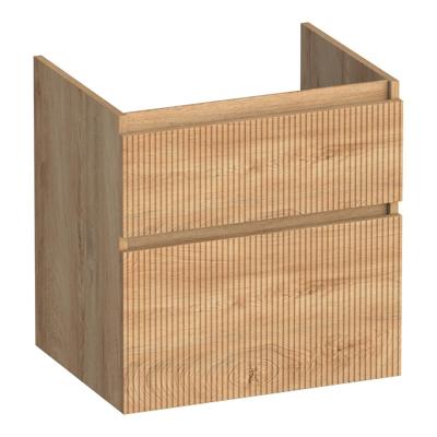 Brauer Delight Wavy - Onderkast - 60 cm - met 2 Softclose Lades Greeploos en 1 Sifon Uitsparing - Forest Tan