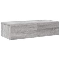 Wandschap met lades 60x26,5x15 cm bewerkt hout grijs sonoma - thumbnail