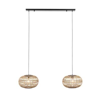 QAZQA Oosterse hanglamp bamboe 2-lichts - Amira