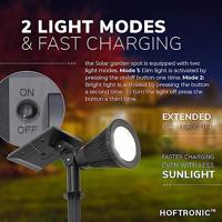 Set van 2 Bend solar prikspots - Incl. Schemerschakelaar - 6000K koud wit - 2 lichtstanden - 200lm - 6-9 uur brandtijd - Kantelbaar en richtbaar - IP65 waterdicht - thumbnail