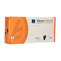 Abena poedervrije nitrile handschoenen maat medium 100 stuks zwart - thumbnail