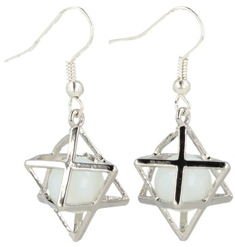 Oorbellen Opaliet (synth) Merkabah