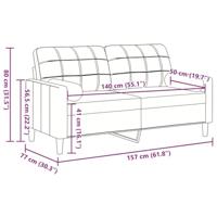 Tweezitsbank met sierkussens 140 cm fluweel roze - thumbnail