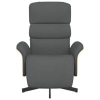 Fauteuil verstelbaar met voetensteun stof donkergrijs - thumbnail