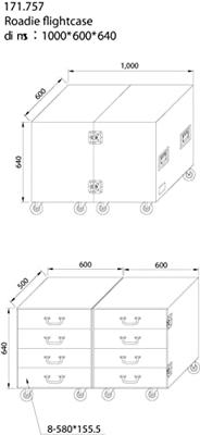Power Dynamics PD-FA4 Roadie 8 laden flightcase
