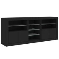 Dressoir met LED-verlichting 181,5x37x67 cm zwart - thumbnail