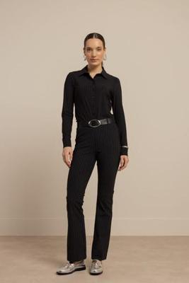 Flair pinstripe trousers - black/off white - 13620