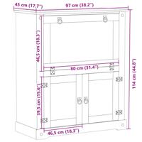 Wijnkast Corona 97x45x114 cm massief grenenhout - thumbnail