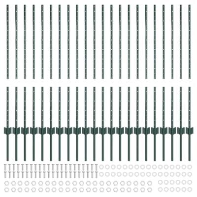 VidaXL Afrasteringspaal 22 pcs groen 140 cm staal VidaXL Afrasteringspaal 22 pcs groen 140 cm staal