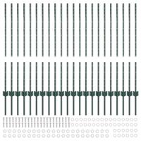 VidaXL Afrasteringspaal 22 pcs groen 140 cm staal - thumbnail
