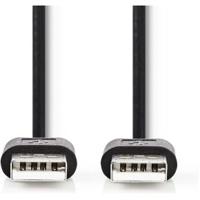 Nedis CCGL60001BK20 Usb-kabel Usb 2.0 Usb-a Male Usb-a Male 480 Mbps Vernikkeld 2.00 M Rond Pvc Zwart Label - thumbnail